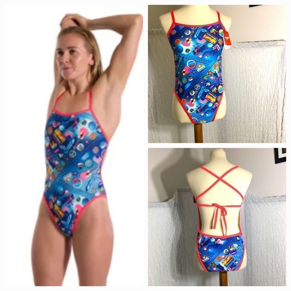 Speedo NWT Retro Pop One Piece Swimsuit Size AUS 14